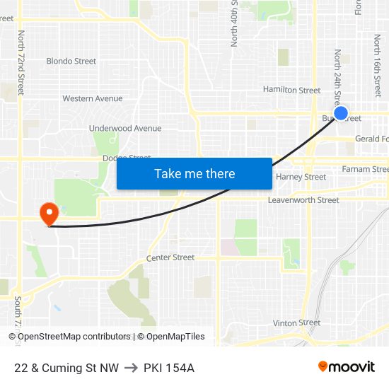 22 & Cuming St NW to PKI 154A map