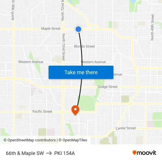 66th & Maple SW to PKI 154A map