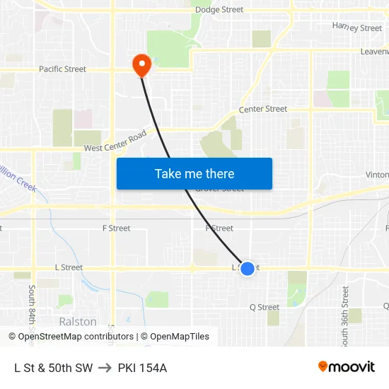 L St & 50th SW to PKI 154A map