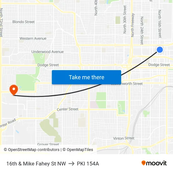 16th & Mike Fahey St NW to PKI 154A map