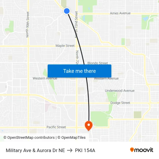Military Ave & Aurora Dr NE to PKI 154A map