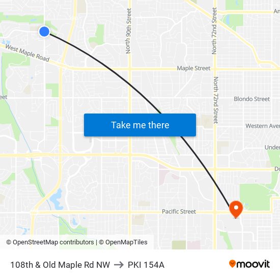 108th & Old Maple Rd NW to PKI 154A map