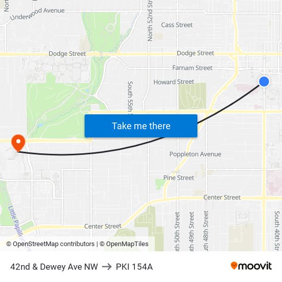 42nd & Dewey Ave NW to PKI 154A map