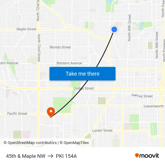 45th & Maple NW to PKI 154A map