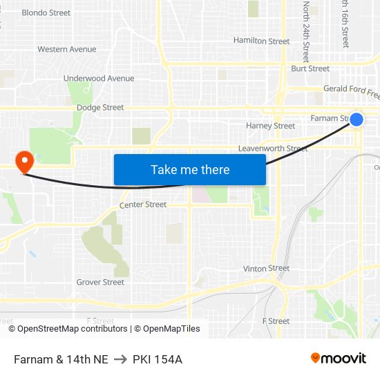 Farnam & 14th NE to PKI 154A map