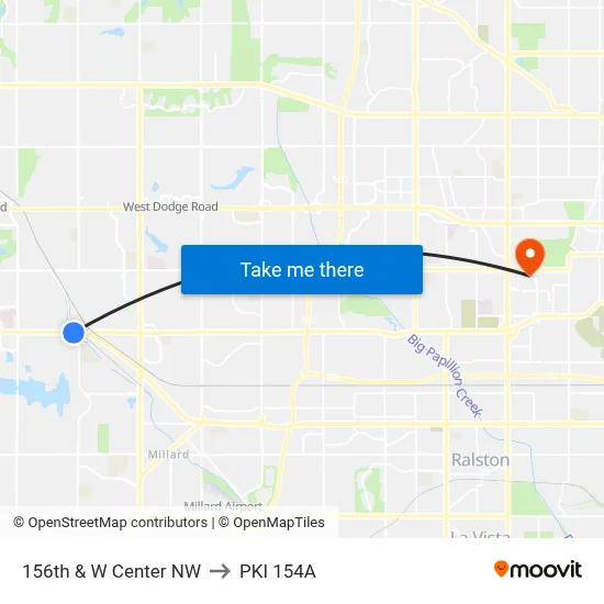 156th & W Center NW to PKI 154A map