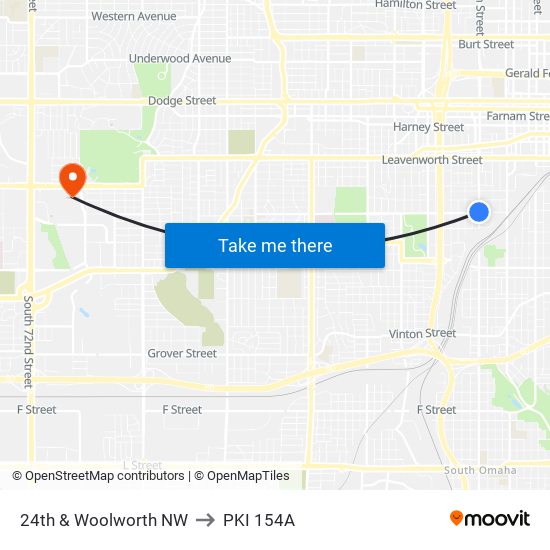 24th & Woolworth NW to PKI 154A map