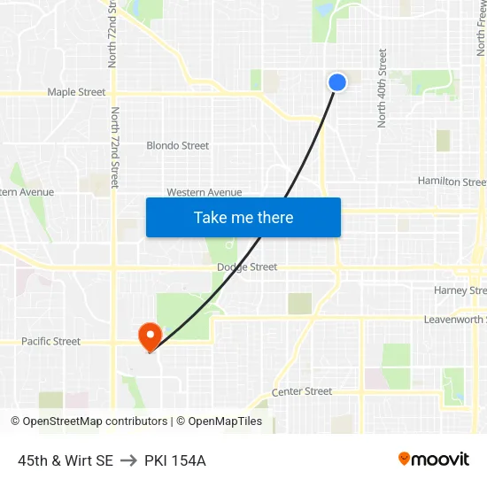 45th & Wirt SE to PKI 154A map