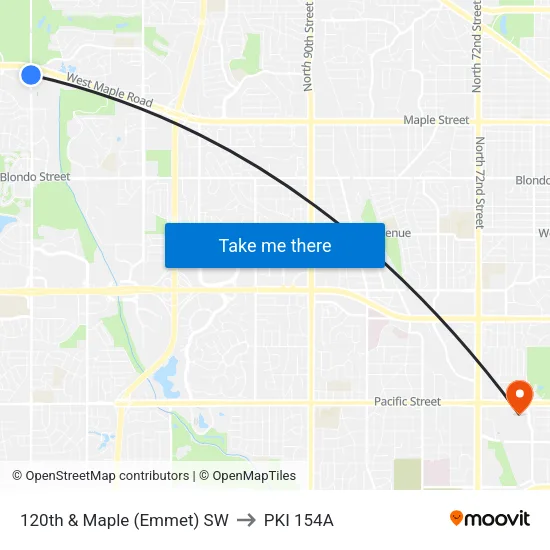 120th & Maple (Emmet) SW to PKI 154A map