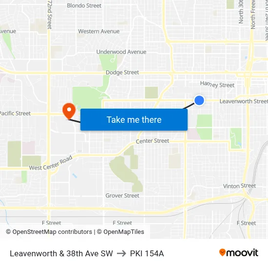 Leavenworth & 38th Ave SW to PKI 154A map