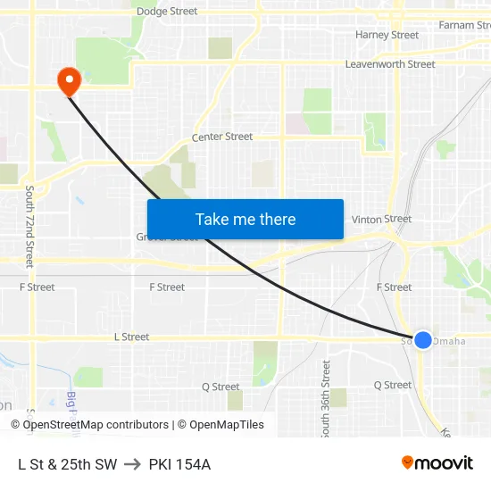 L St & 25th SW to PKI 154A map