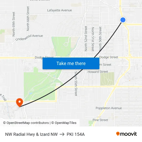 NW Radial Hwy & Izard NW to PKI 154A map