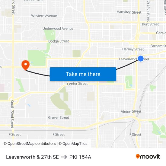 Leavenworth & 27th SE to PKI 154A map