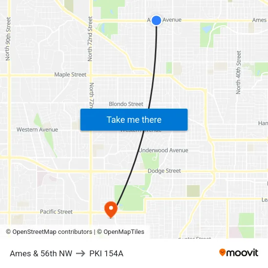 Ames & 56th NW to PKI 154A map