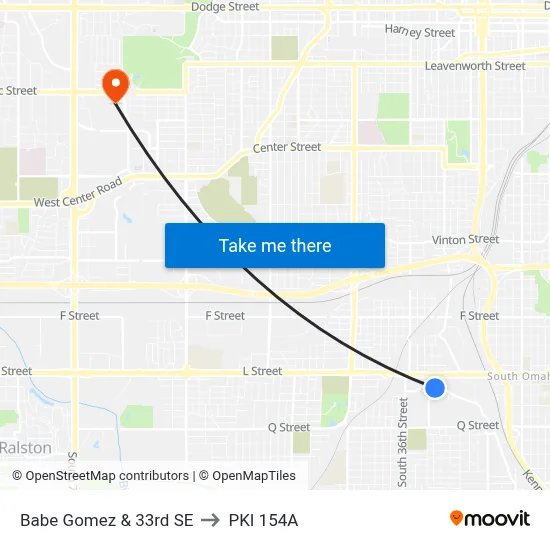 Babe Gomez & 33rd SE to PKI 154A map