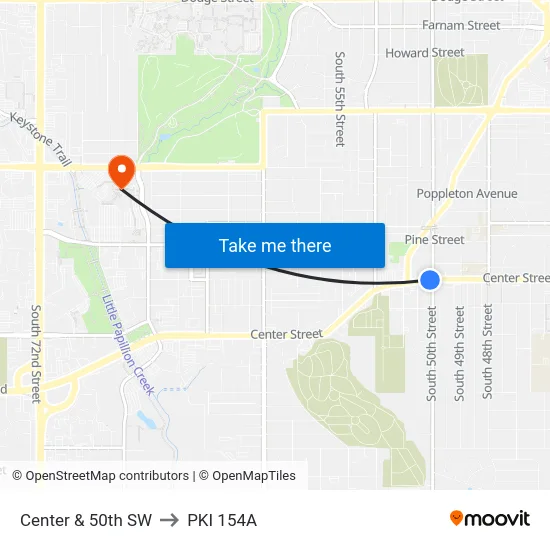 Center & 50th SW to PKI 154A map