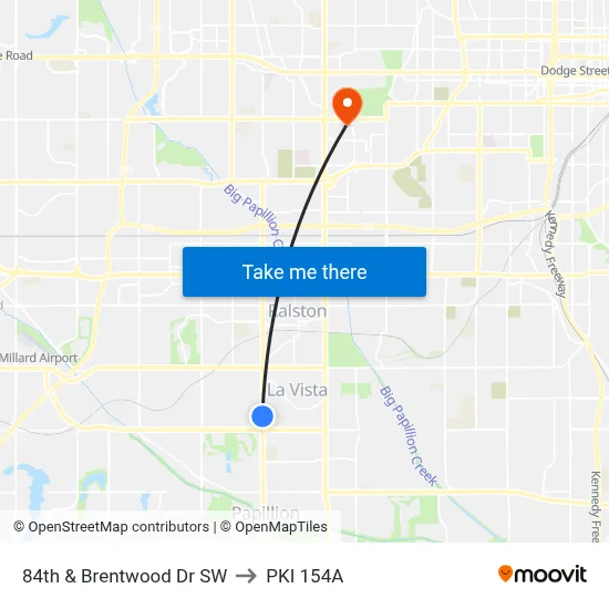 84th & Brentwood Dr SW to PKI 154A map