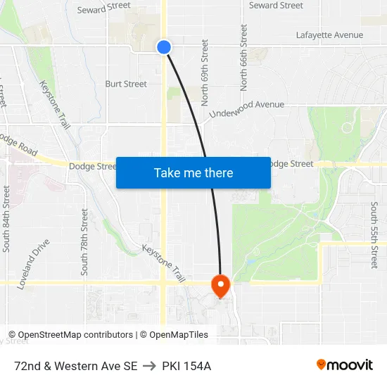 72nd & Western Ave SE to PKI 154A map