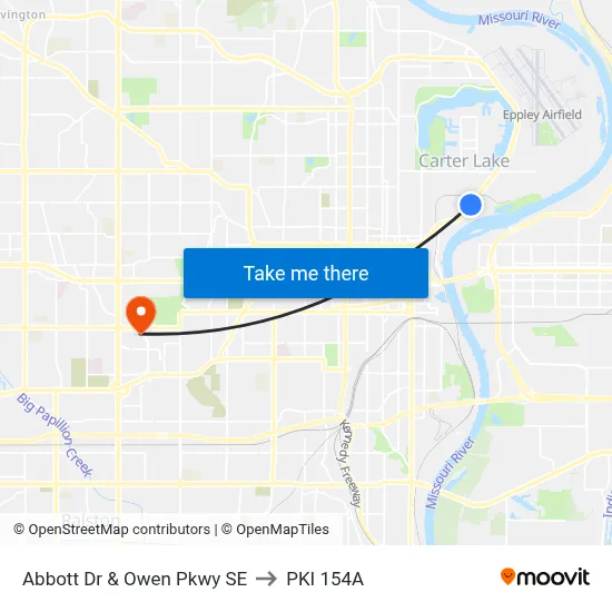 Abbott Dr & Owen Pkwy SE to PKI 154A map