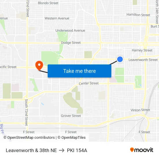 Leavenworth & 38th NE to PKI 154A map