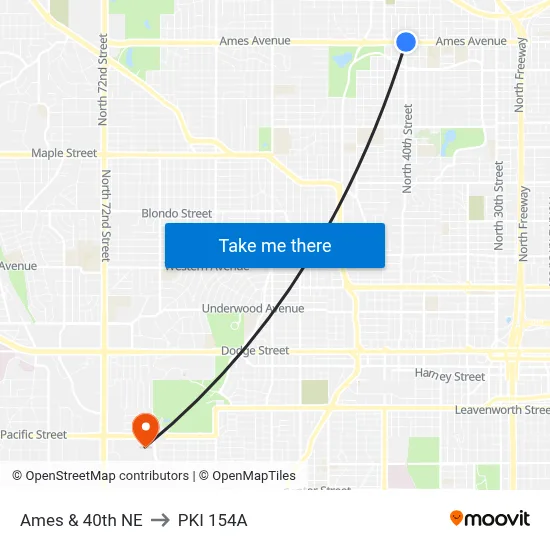 Ames & 40th NE to PKI 154A map