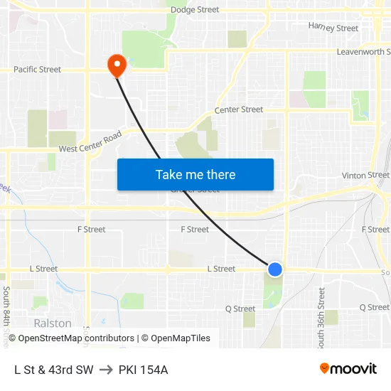 L St & 43rd SW to PKI 154A map