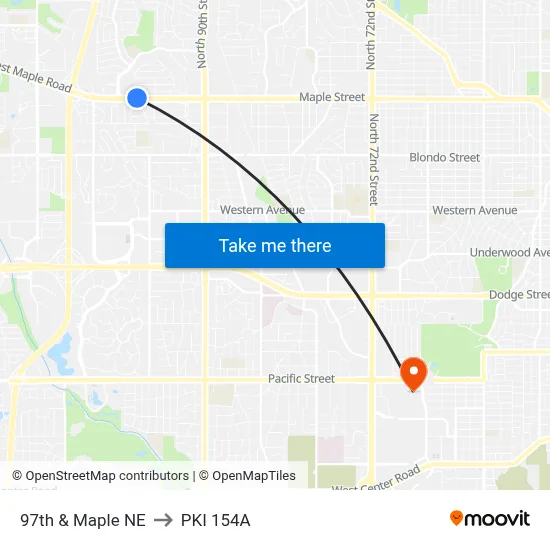 97th & Maple NE to PKI 154A map