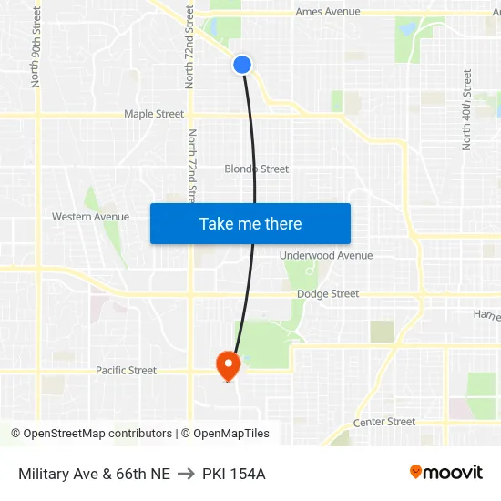 Military Ave & 66th NE to PKI 154A map