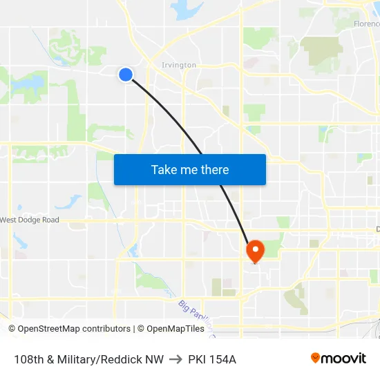 108th & Military/Reddick NW to PKI 154A map