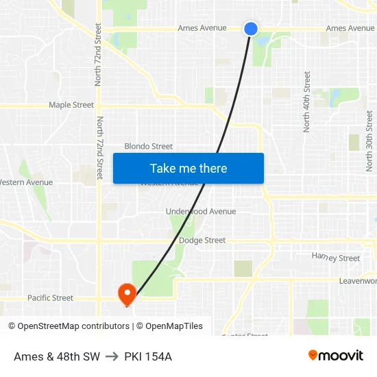 Ames & 48th SW to PKI 154A map