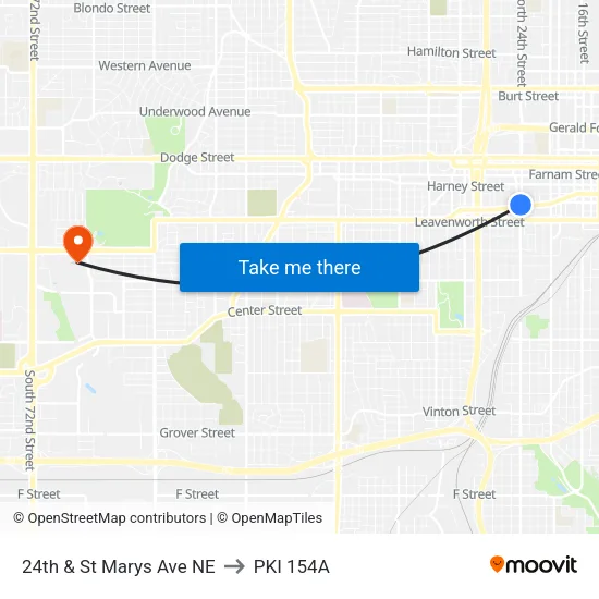 24th & St Marys Ave NE to PKI 154A map