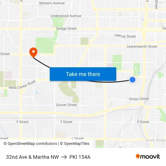 32nd Ave & Martha NW to PKI 154A map