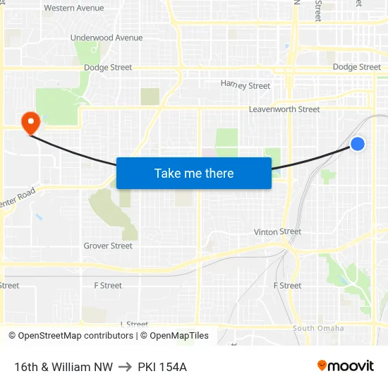 16th & William NW to PKI 154A map
