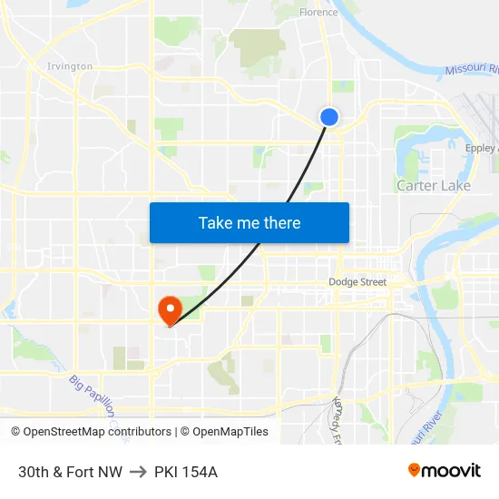 30th & Fort NW to PKI 154A map
