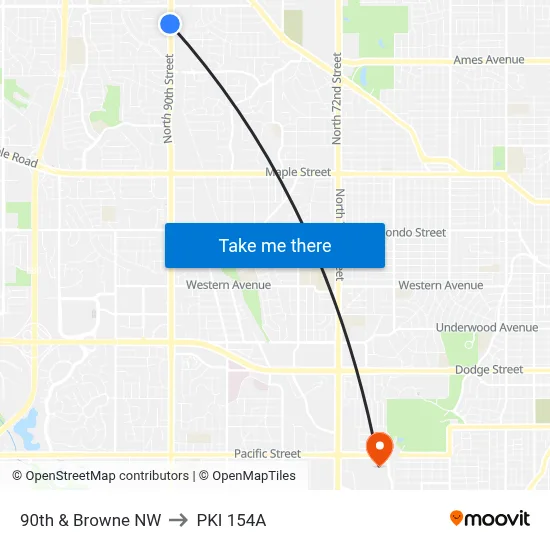 90th & Browne NW to PKI 154A map