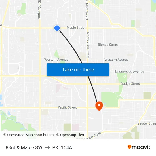 83rd & Maple SW to PKI 154A map