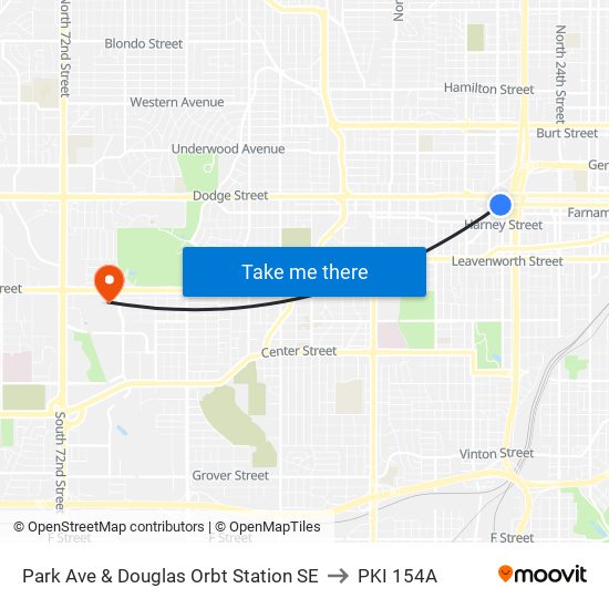 Park Ave & Douglas Orbt Station SE to PKI 154A map