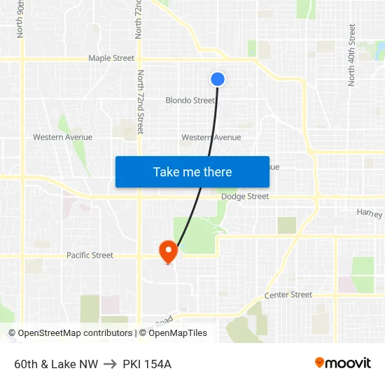 60th & Lake NW to PKI 154A map