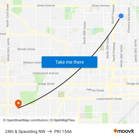 24th & Spaulding NW to PKI 154A map