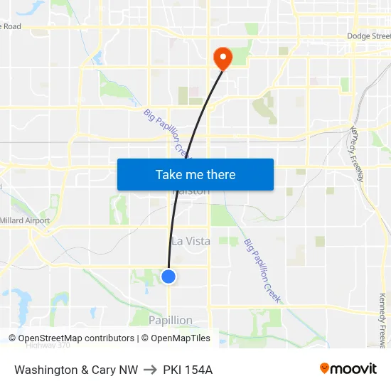 Washington & Cary NW to PKI 154A map