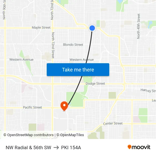 NW Radial & 56th SW to PKI 154A map