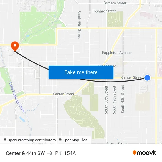 Center & 44th SW to PKI 154A map