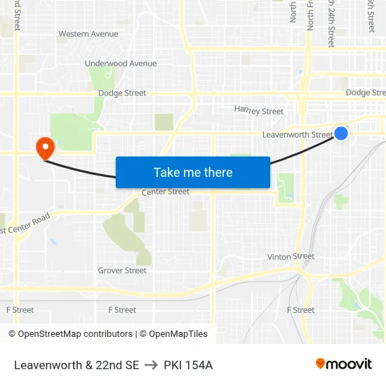 Leavenworth & 22nd SE to PKI 154A map