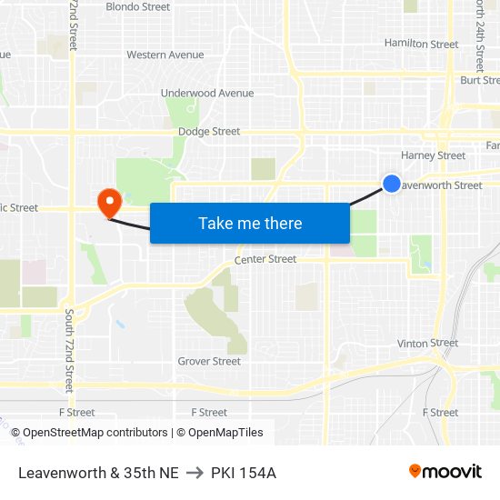 Leavenworth & 35th NE to PKI 154A map