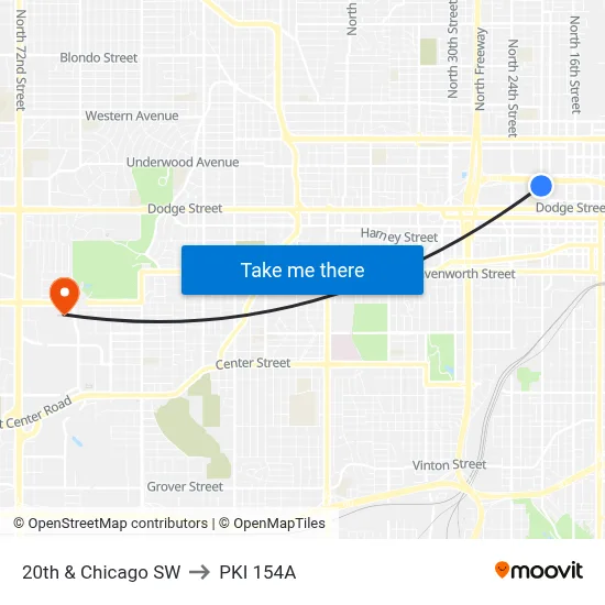20th & Chicago SW to PKI 154A map