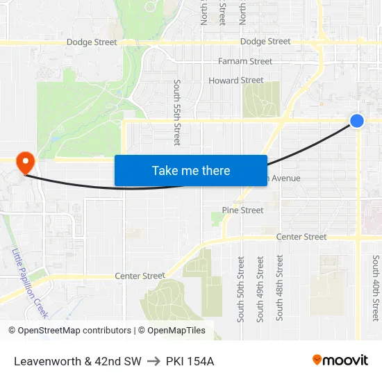 Leavenworth & 42nd SW to PKI 154A map