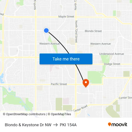 Blondo & Keystone Dr NW to PKI 154A map
