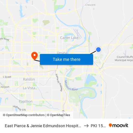 East Pierce & Jennie Edmundson Hospital SW to PKI 154A map