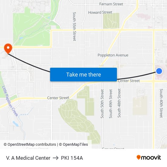 V. A Medical Center to PKI 154A map