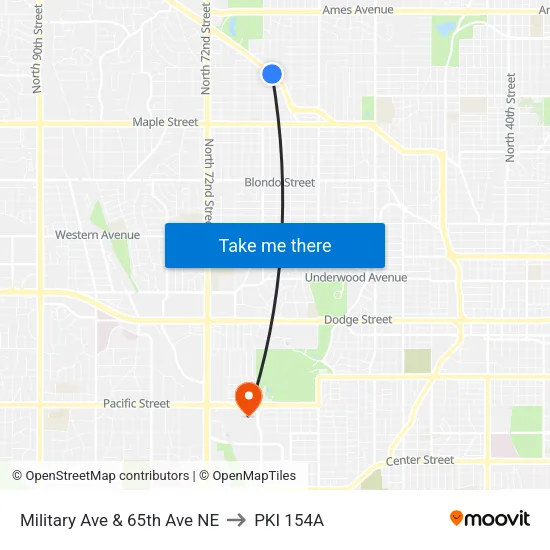 Military Ave & 65th Ave NE to PKI 154A map